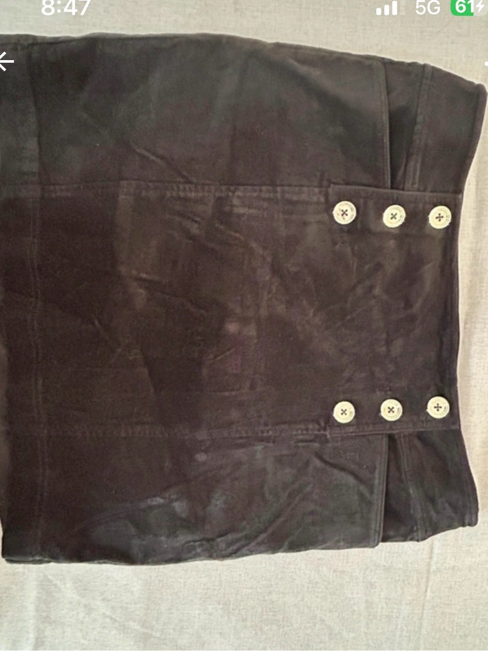 White House Black Market Black Mini Skirt with Button Detail